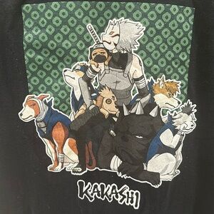 VGUC NARUTO Kakashi T Shirt Tee Short Sleeve Graphic Top Size M Medium